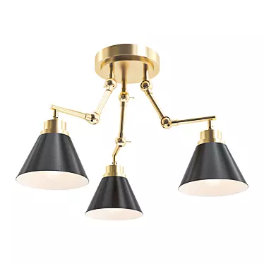 Antique Brass LED Ceiling Light: Pro Track Arnold 3D model image 1 