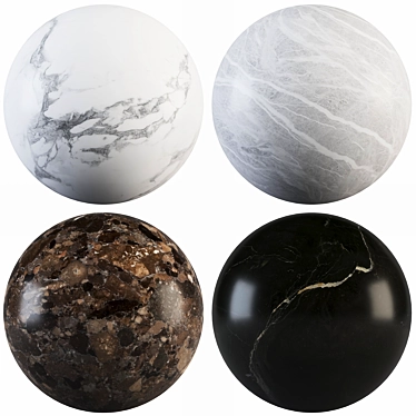 Marble Collection: Immortal White, Luxury Black, Thunder Gray 3D model image 1 