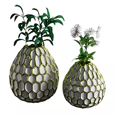 Ceramic Honeycomb Vases: Stunning Anthropologie Collection 3D model image 1 