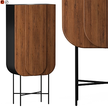 Elegant Bloom Bar Cabinet 3D model image 1 