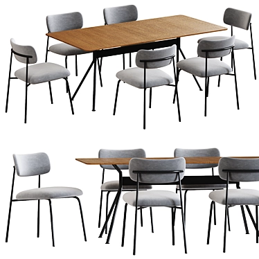 Modern Artifort Aloa and Beso Dining Table 3D model image 1 