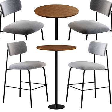 Modern Artifort Aloa Barstool & Table 3D model image 1 