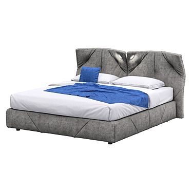 Italian Geo Bed: Stylish and Comfortable 3D model image 1 