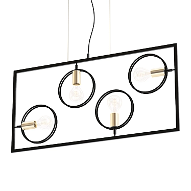 Modern Loft Rings Pendant Chandelier 3D model image 1 