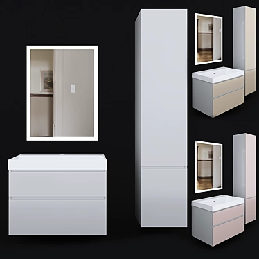CUBO 70 Kerama Marazzi Cabinet with Sink 3D model image 1 