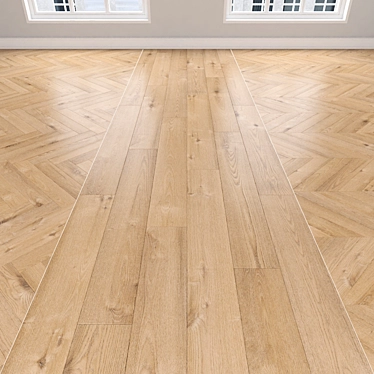 Parquet Oak: Herringbone, Linear, Chevron 3D model image 1 