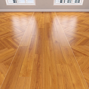 Oak Parquet: Herringbone, Linear, Chevron 3D model image 1 