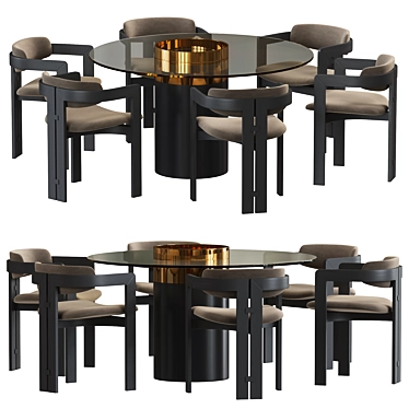 Modern Gallotti & Radice Haumea T Dining Table 3D model image 1 