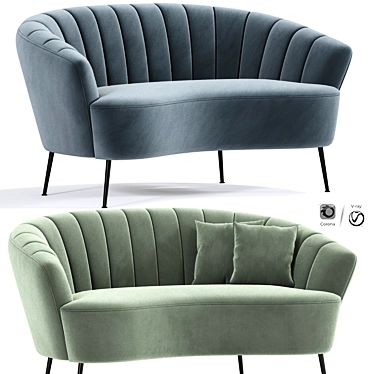 Bonnie Loveseat: Stylish 2-Seater Sofa! 3D model image 1 