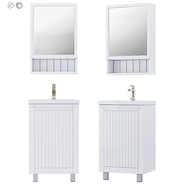 Modern White Milardo Amur Bathroom Cabinet 3D model image 1 