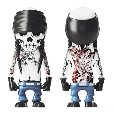 Inked Skeleton Figure 3D model image 1 