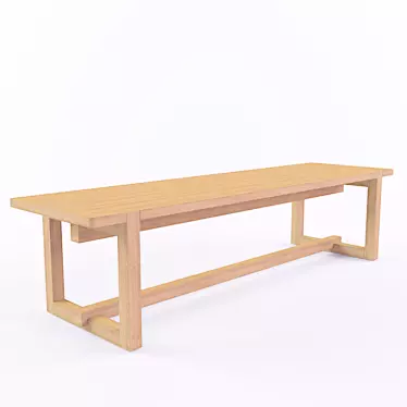 Ishitani Furniture Wooden Bench 3D model image 1 