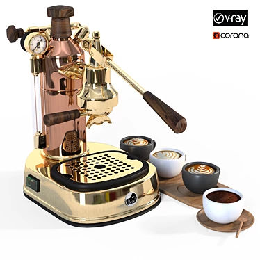 Italian Excellence: La Pavoni Professional Espresso Machine 3D model image 1 