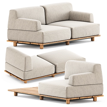 Modern and Stylish Palco Sofa Set 3D model image 1 