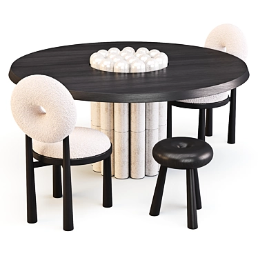 Emmanuelle Simon Raku Yaki Dining Set 3D model image 1 