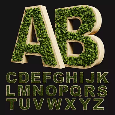 Stabilized Moss Alphabet 3D model image 1 