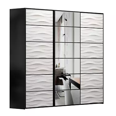 Custom Sliding Wardrobe Doors with Lacquered Glass 3D model image 1 