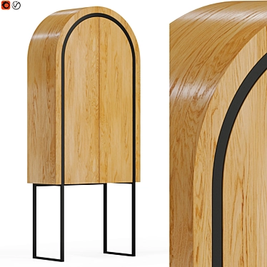 Modern Offset Bar Cabinet: Milla & Milli 3D model image 1 