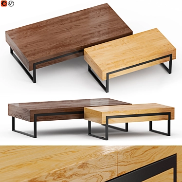 Milla & Milli Offset Coffee Table: Sleek Style for Modern Living 3D model image 1 