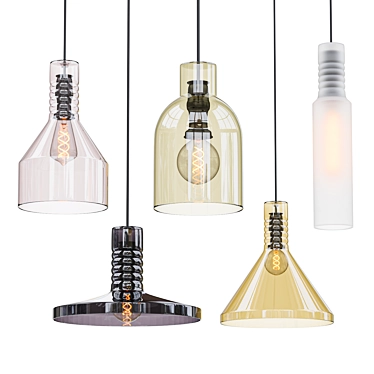 Modern Glass Pendant Light 3D model image 1 