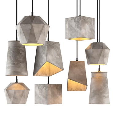 Georgia Concrete Pendant Lights 3D model image 1 