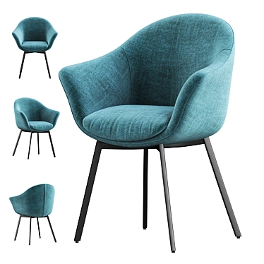 Quilda Blue Dining Chair: Modern Elegance for your Dining Space 3D model image 1 