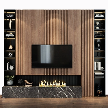 Elevate Your Entertainment: TV Wall Set 3D model image 1 