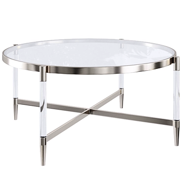 Sleek Metal & Glass Coffee Table 3D model image 1 