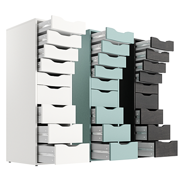 IKEA ALEX 9-Drawer Cabinet - Multiple Colors! 3D model image 1 