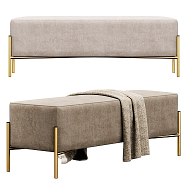Ivor Upholstered Bench: Sophisticated and Stylish 3D model image 1 