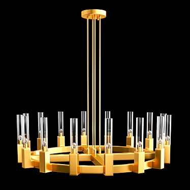 Golden Villa Pendant Chandelier 3D model image 1 