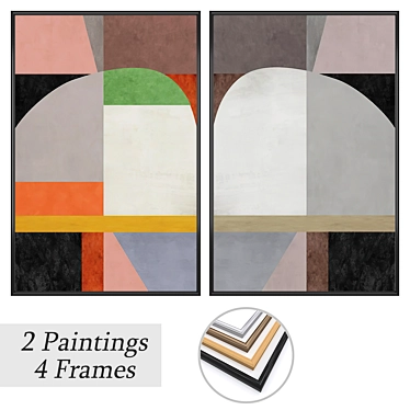 Gallery Collection: Set of 2 Wall Paintings 3D model image 1 