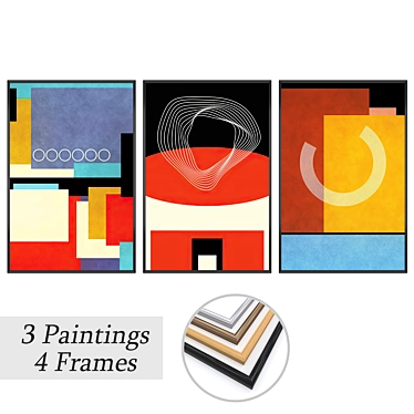 Elegant Wall Art Set: No.3722 3D model image 1 