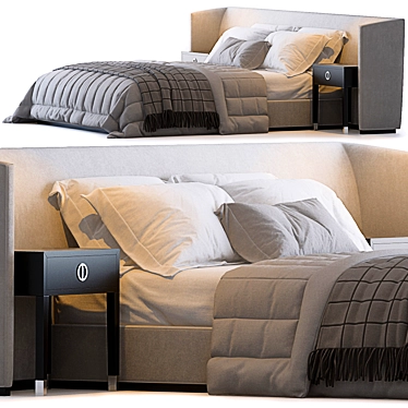 Alessa Fabric Shelter Bed: Extended Elegance 3D model image 1 