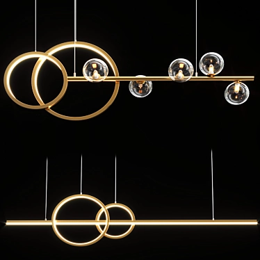 Metallic Circle Pendant Lamp 3D model image 1 