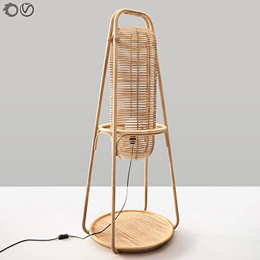 Rattan floor lamp