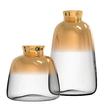 Gilded Gradient Vases 3D model image 1 