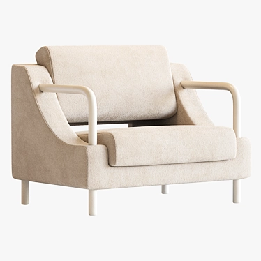 Cozy Boucle Armchair in Warm-White 3D model image 1 