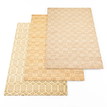  4-Piece Carpet Set with Textures - Random Assortment 3D model image 1 