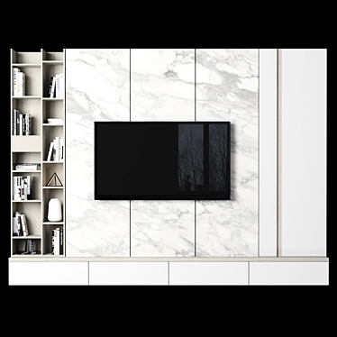 Versatile TV Wall with Customizable Modules 3D model image 1 