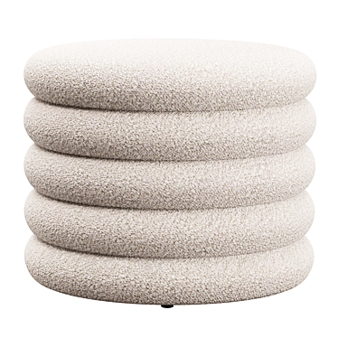 Cozy Boucle Storage Ottoman 3D model image 1 