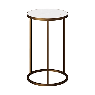 Round Gray Console Table 3D model image 1 