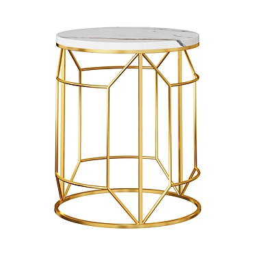 White Interior Side Table 3D model image 1 