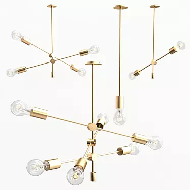 Vintage Edison Pendant Lamp - Adjustable Height, Kitchen Suitable 3D model image 1 