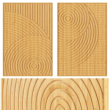 Wooden Relief Spiral Wall Decor 3D model image 1 