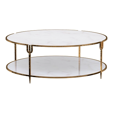 Elegant Iron & Stone Coffee Table 3D model image 1 