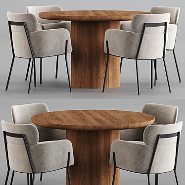 CB2 Azalea Round Dining Table: Modern Elegance for Your Dining Space 3D model image 1 