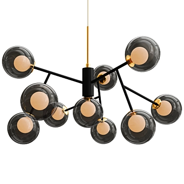 Elegant Glass Shades Chandelier 3D model image 1 