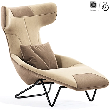 Elegant Esmena Chaise Chair 3D model image 1 
