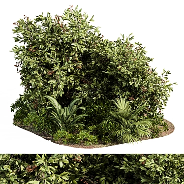 Outdoor Oasis: Tree & Bush Garden Set 3D model image 1 
